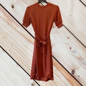 Who What Wear Belted Puff Short Sleeve Dress